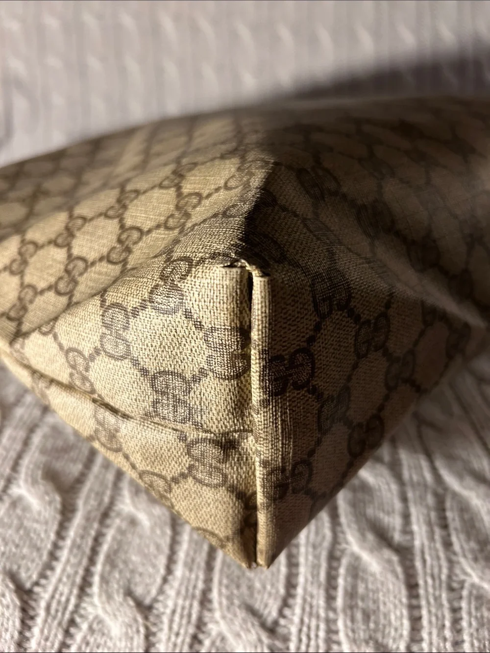 Gucci Beige/Tan GG Canvas Tote with Green & Red Web Strap